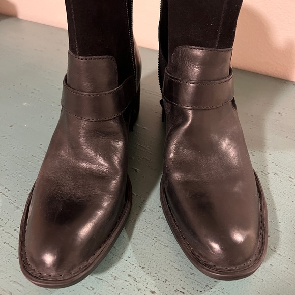 Born Black Leather & Suede Ankle Boots - Picture 2 of 5